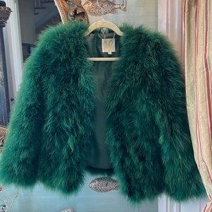 Pelli Bello Swedish green ostrich feather jacket